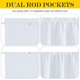 NICETOWN Glass Door Curtain - Window Treatments Panels Solid Energy Efficient Rod Pocket for Metal French Patio Door Panel with Tieback, 20 x 72 inches, Greyish White, 1 Piece