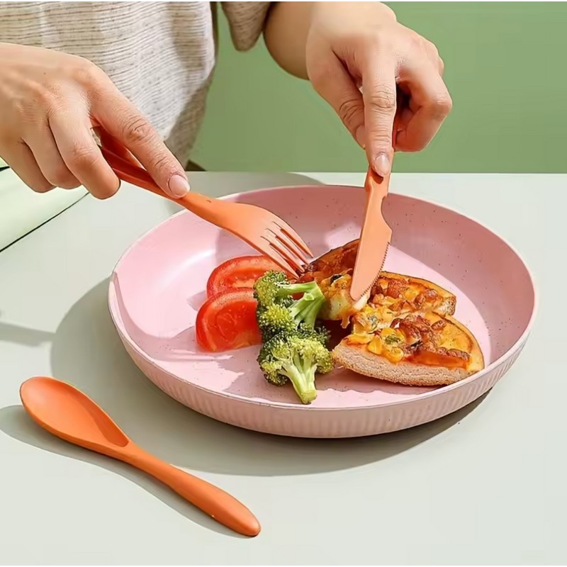 3in1 Portable Travel Cutlery Set with Case - Reusable Utensil
