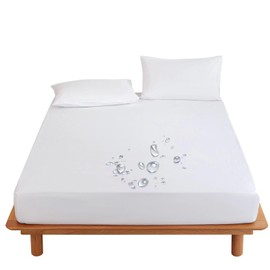 Fitted Sheet Waterproof Double Waterproof Sheet Side Waterproof Single Box Fully Waterproof Bed Sheet Mattress Futon Cover Nursing Sheets for Adults Baby Nursery Care Pets Dust Mite Resistant Washable
