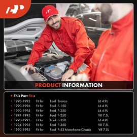 A-Premium Air Conditioner AC Compressor with Clutch Compatible with Ford F-150 1990-1996, F-250 1990-1995, F-350/F-53 Chassis 1990-1995, Bronco 1990-1992, 4.9L 7.5L