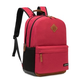 TRAILKICKER Laptop Backpack with Water Resistant Bookbag - Computer Bag with 2 Compartments, Ergonomic Shoulder Straps, 17 ¡± Laptop Sleeve, Haul Handle - Book Rucksack - Burgundy, Burgundy