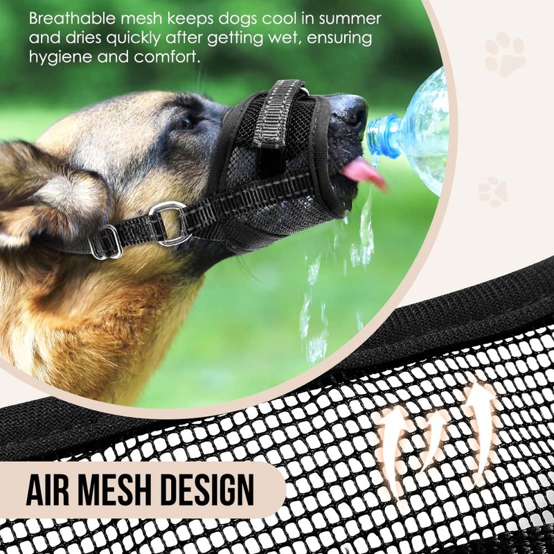 SlowTon Dog Muzzle - Soft Mesh Dog Mouth Guard for