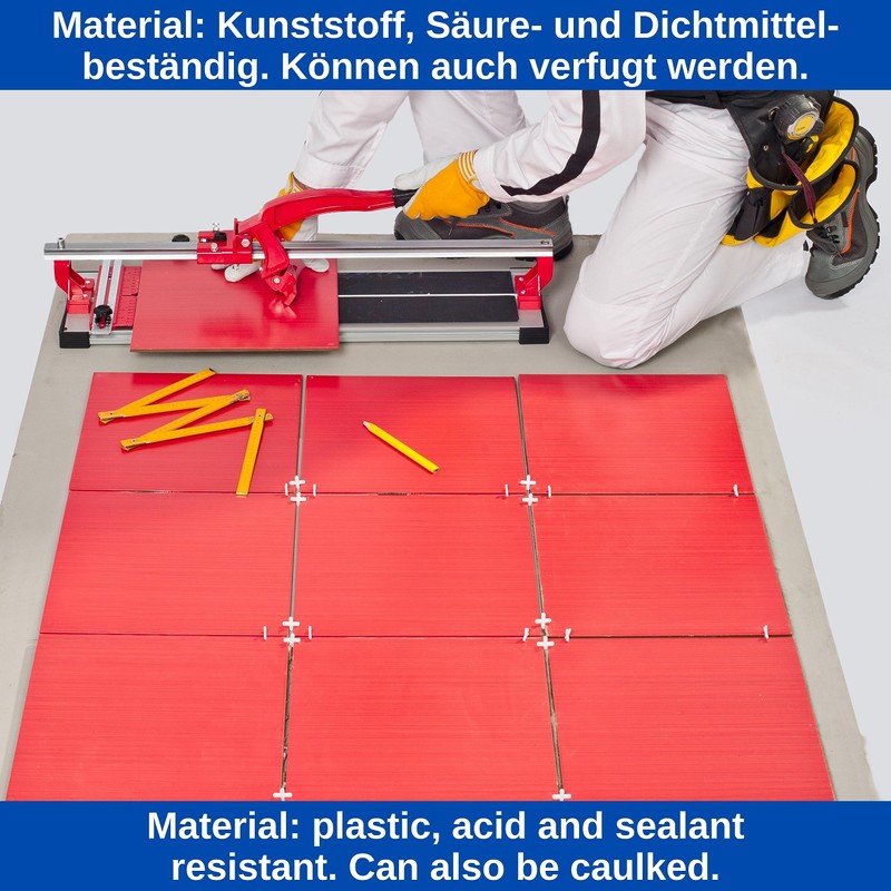 Tile Spacers for Grouting, 1000 Pieces, 3mm Thickness, White, Plastic,