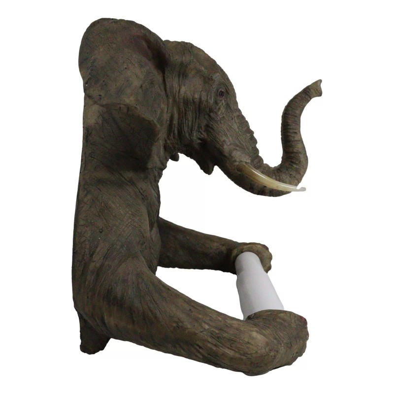 Ebros Pachyderm Servant Safari Elephant Holding Toilet Tissue Paper Holder