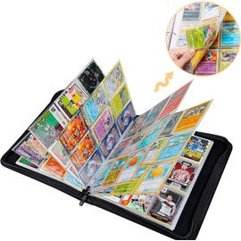 ArtBoutiq 9 Pocket Waterproof Trading Card Binder, Trading Album Display Holder, Expandable, 720 Double Sided Pocket Album, Compatible with Gaming Cards, Yugioh, MTG and Other TCG （handle）