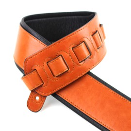 Walker & Williams G-01 Light Chestnut Brown Padded Guitar Strap 3" Wide For Acoustic, Electric, And Bass Guitars