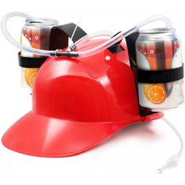 Novelty Place Drinking Helmet - Can Holder Cap Drinker Favor Hat Party Fun Beverage Gadgets - Red