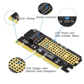 XRIKUI PCIe to M.2 NVMe Extender,PCI-e 4.0 Extension Card for M.2 2280 2260 2242 2230 SSD Adapter