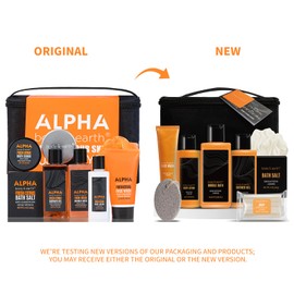 Body & Earth Gift Baskets for Men Bath Set Citrus Scented Bath and Body Gift Set with Body Lotion, Face Wash, Shower Gel, Bubble Bath, Loofah, Birthday Gifts