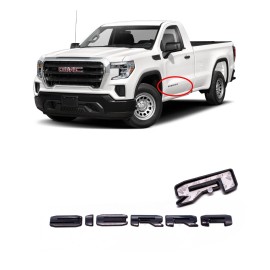 Auto Overlay GLOSS BLACK 2019+ UP GMC SIERRA LETTER EMBLEM 1500 2500 3500 AT4 DENALI