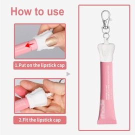 FJW Lip Balm Keychain Cap for Summer Friday, Silicone Lip Gloss Holder, Easy-Twist Lip Gloss Charms for Women, Long Nails Friendly, Crown Shape, 4PCS