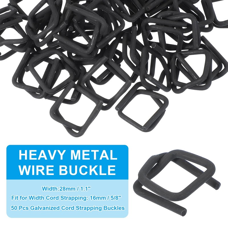 PATIKIL 50 Pcs Galvanized Wire Buckle Fit for 5/8 Inch