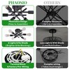 Phaosio 6-Light Semi Flush Mount Ceiling Light Fixture, Modern Black
