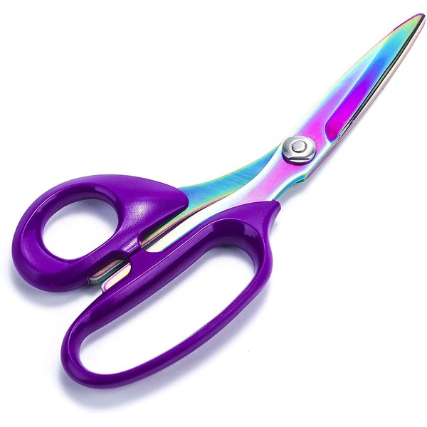 SIRMEDAL Rust-proof Titanium Coated Stainless Steel Multipurpose 8” Rainbow&Purple Scissors