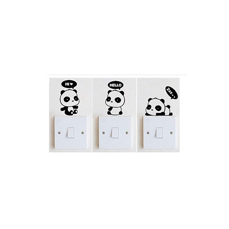 Wall Sticker, Power Switch Sticker, Cute, Panda, Wallpaper, Decoration, Interior,