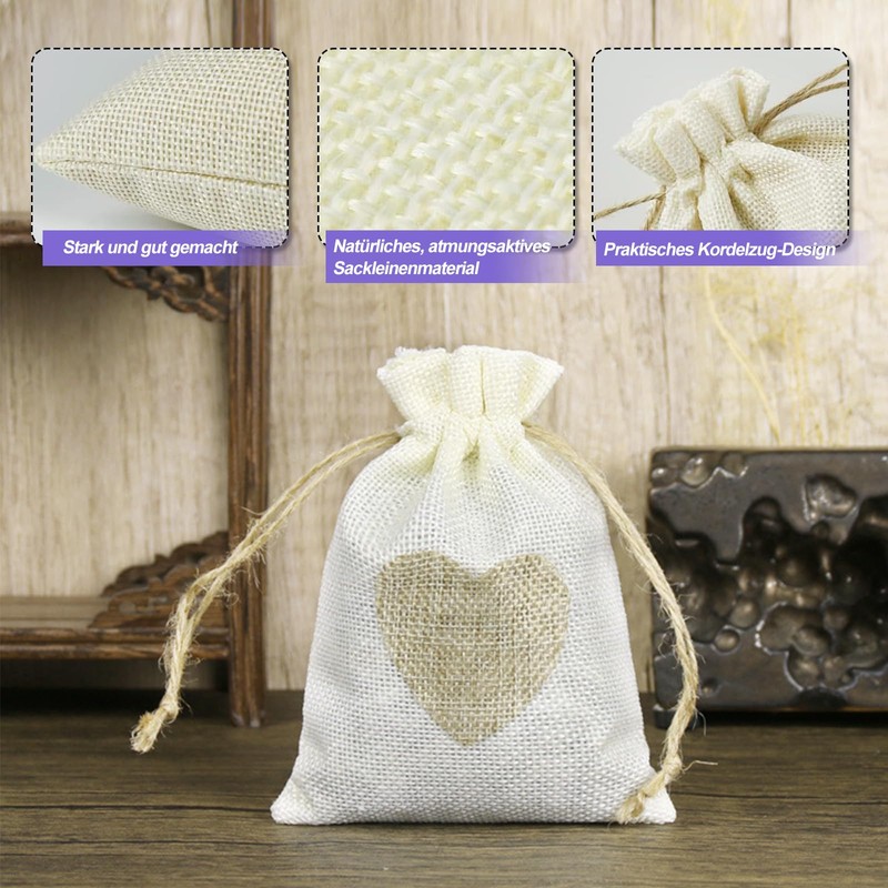 dogmoon Sacchetti di iuta, 13 x 18 cm, con coulisse,