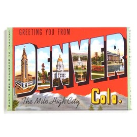 Greetings from Denver Colorado Fridge Magnet (Style B) (2 x 3 inches)