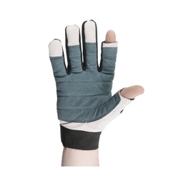Lomo Sailing Gloves (SIT) with Shortened Index Fingers and Thumbs, Grey, Large