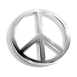 Sun Walker Peace Sign Car Emblem, Waterproof 3D Antiwar Peace and Love Symbol Bumper Emblem, Zinc Alloy Peaceful Sign No War Badge Sticker for Most Ve