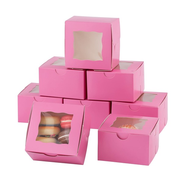 Bekoetoz Bekoetoz 100Pcs Paper Cookie Boxes With Window Small Bakery