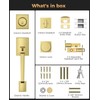 Mensarix Front Door Handle and Deadbolt Set, Gold Front Door