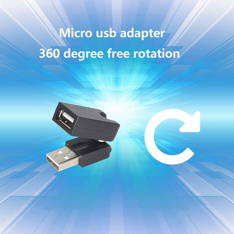 GELRHONR USB 2.0 to USB Female 90 Degree Adapter, Rotating