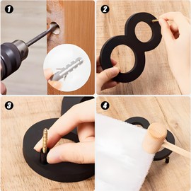 Numeros para Casa Exterior de 15,24 cm 6 inches, 3D Acrílic Números Residenciales, con Kit de Uñas, Fácil de instalar, Para Interior, Casa, Departamentos, Oficinas, Negro(2)