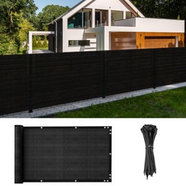 Cliselda 3ft x 50ft Privacy Fence Screen, Heavy Duty Fencing Mesh Shade Cover Fencing for Outdoor Yard Wall Garden Backyard, Cable Zip Ties Included (3' x 50', Black)