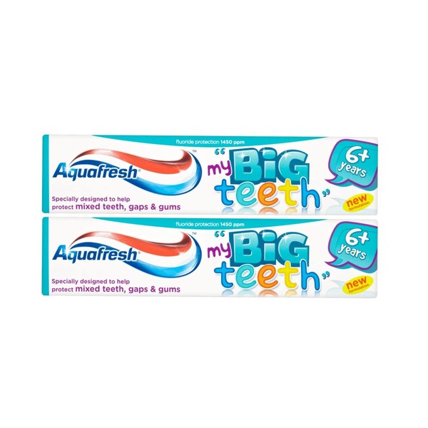 2X Aquafresh Big Teeth Toothpaste 6+ Years 50ml