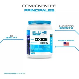 Óxido Nítrico Blu-e 1 Kg 200 Serv Varios Sabores Pre Entreno