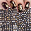 LANODO 8 Pieces Nail Stickers Beautiful 3D Snow Flower Nail