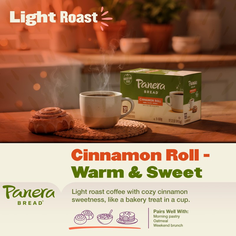 Panera Bread Cinnamon Roll Coffee Cups - Medium Roast Single
