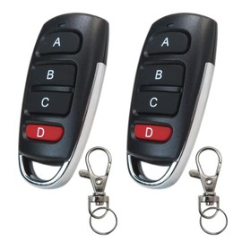 JRSHOME 433 Mhz Electric Gate Fob Remote Control Key Fob, 2Pack 4 Buttons Universal Cloning Wireless Remote Control Key Fob 433mhz for Car Garage Door Gate