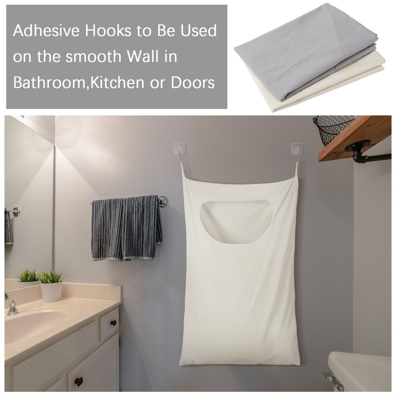 Wovnet 2 Pcs Large Hanging Laundry Hamper Bag 28 x