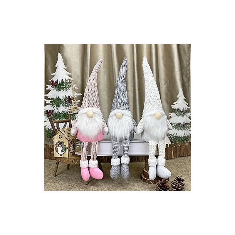 GiftShop Christmas Gnome Xmas Decorations Home Decor Grey Pink White