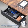 VIVO 16 inch Under Desk Slide Out Drawer with Power