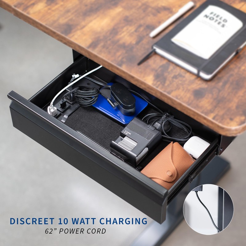 VIVO 16 inch Under Desk Slide Out Drawer with Power
