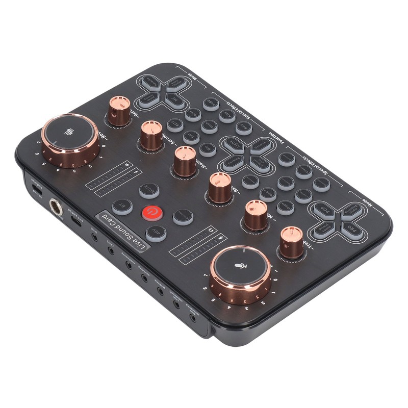 Live Sound Card Voice Changer Soundboard Bluetooth Audio Mixer for