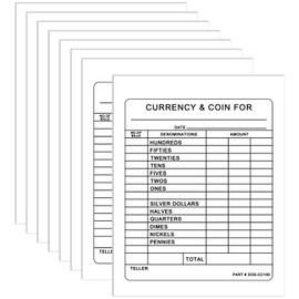 Dinifee 800 Pcs Currency and Coin Record Forms 5.5 x 4.25 Inch Paper Currency & Coin Counting Record Sheets Bank Deposit Forms for Fundraiser Church or Christian College Universities