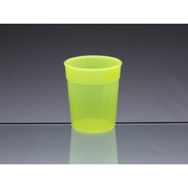 AIOS Dishwasher Safe Stackable Neon Yellow Plastic Cups/Beakers/Tumblers 250ml (Set of 6)