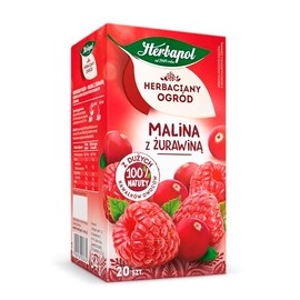 Raspberry & Cranberry Tea Natural Pure And Refreshing Herbal Fruit Infusion Herbapol (Tea bags, 40, count)