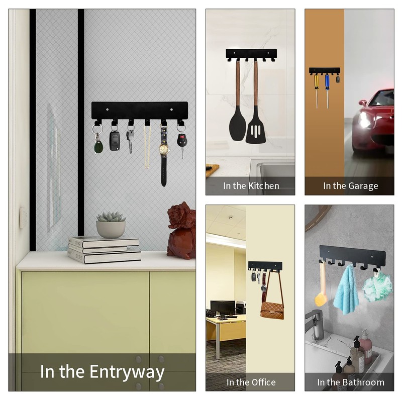 GTK Key Holder for Wall, Key Hooks with 6 Hooks,