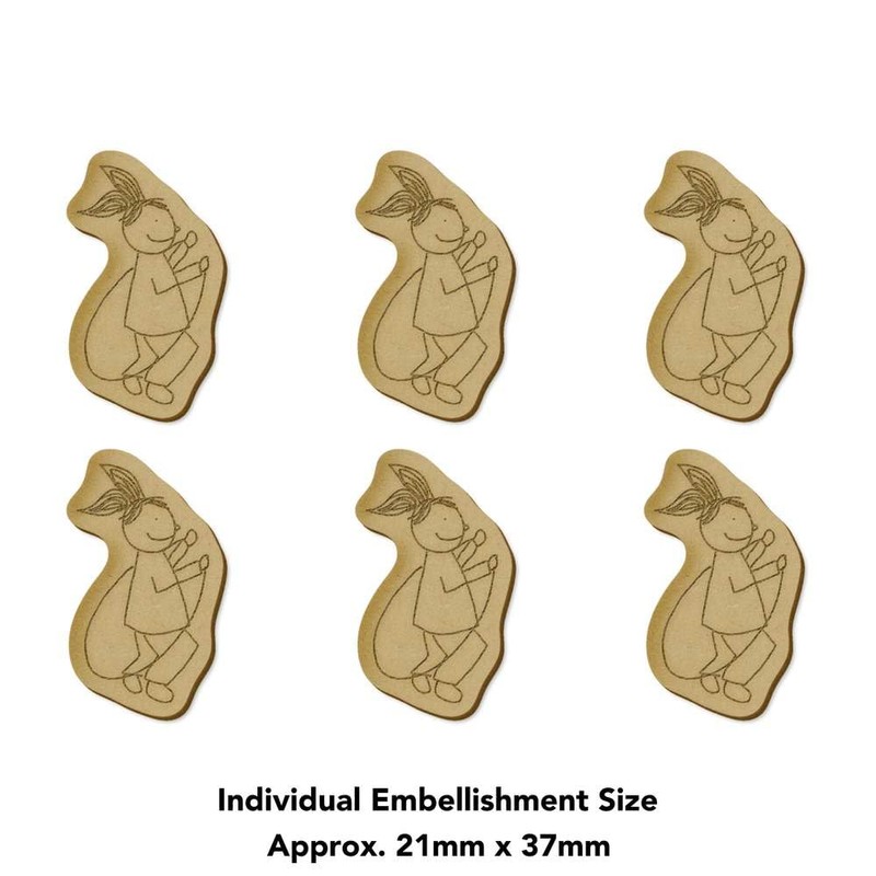 Azeeda 6 x 'Mädchen mit einem Springseil' MDF Craft Verzierungen