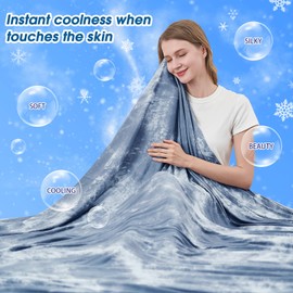 inhand Cooling Blanket King Size for Hot Sleepers Light Blue
