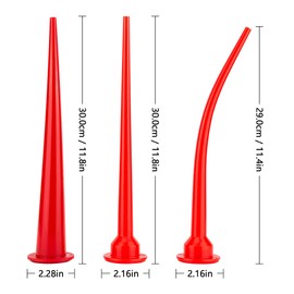 Caulking nozzle of sausage caulking gun, curved caulking nozzle applicator, replacement extension tool used in construction (3 pieces)