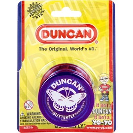 Duncan Toys Butterfly Yo-Yo, Beginner Yo-Yo with String, Steel Axle and Plastic Body, Purple (3124BU-ECHAP)