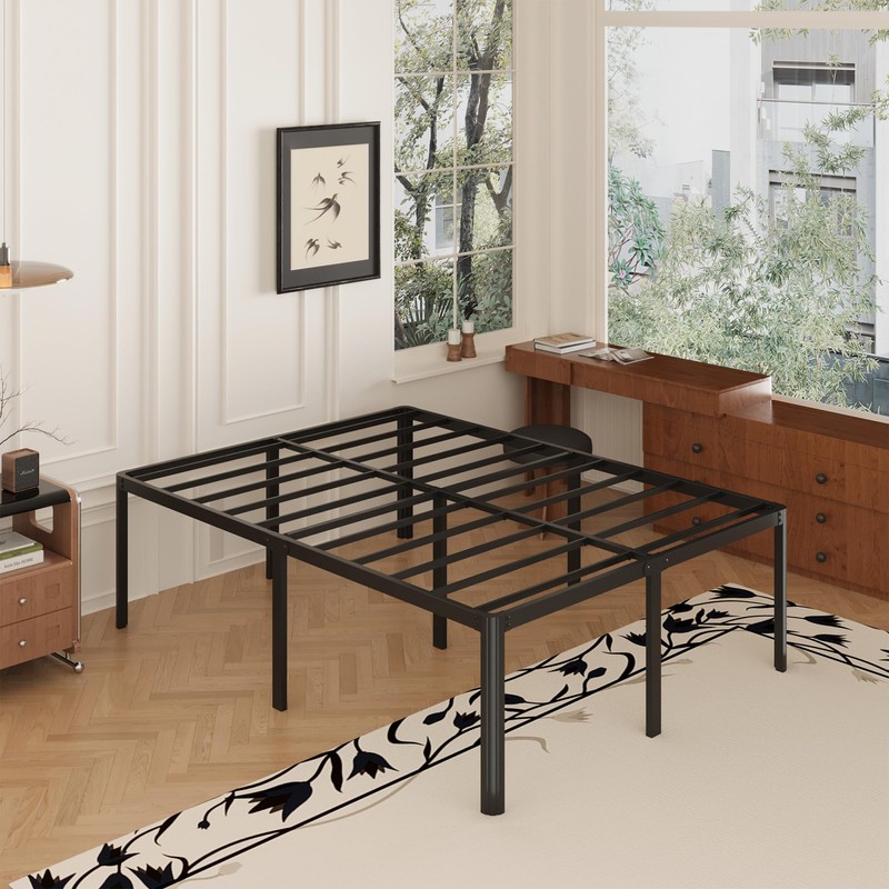 Yicensen 24 Inch High Full Bed Frame with Rounded Corner