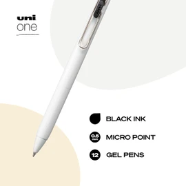 Uniball One - Juego de 12 bolígrafos de gel micro negros de 0,5 mm, bolígrafos de tinta de gel | Suministros de oficina vendidos por Uniball son bolígrafos, bolígrafos de colores, bolígrafos de gel,