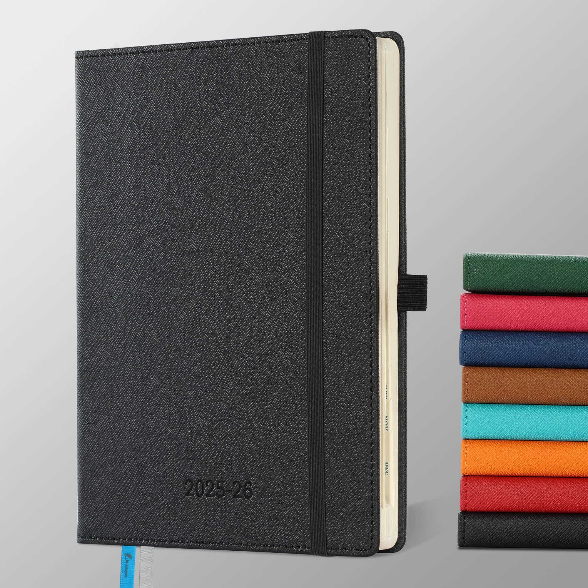IN-LUXPRO Agenda 2026 Journalier: Planificateur Quotidien Planner 1 Page Par Jour, D'Jan 2026 à Déc 2026(12 Mois) Papier 80 G/m², A5 Moyen 21,5x15 Cm, Pochette Intérieure, Cuir Végan Rouge
