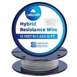 Hot Heating Wire - Versatile 15ft Resistance Wire for Kilns, Pottery, and Forging. Highly Resistant, Hybrid Core, Ideal for Prebuilt Coils and Fused Clapton Wire Creations.Wire 316L 28x2+38ga